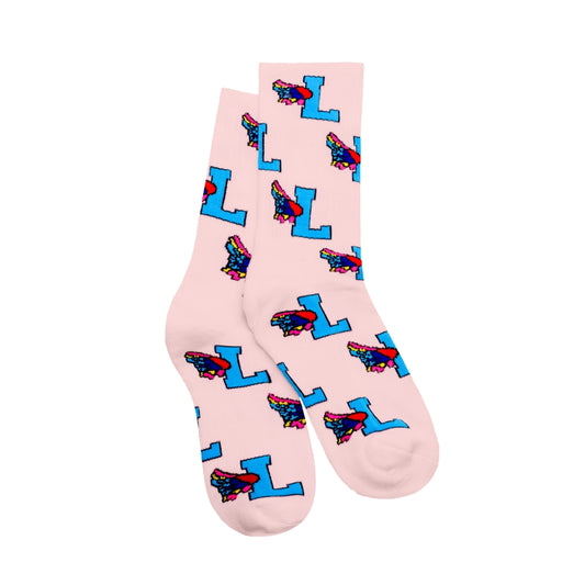 L-Wing Socks Pastel Pink